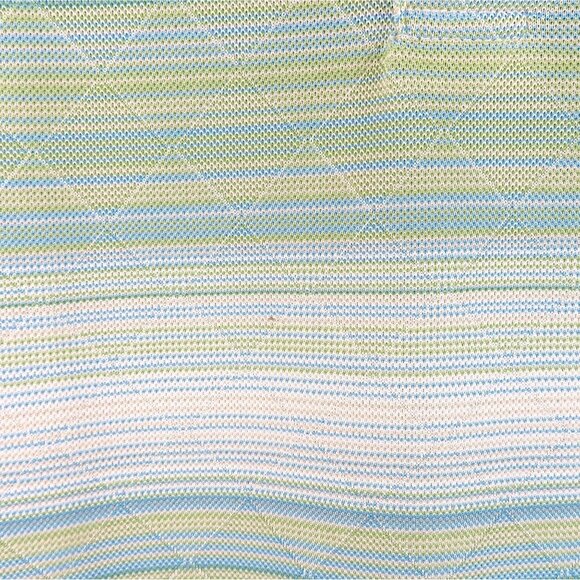 PGA Tour XL Mens Stripe Polo Shirt Light Green & White Jacquard Pattern Golf Top - Picture 10 of 15